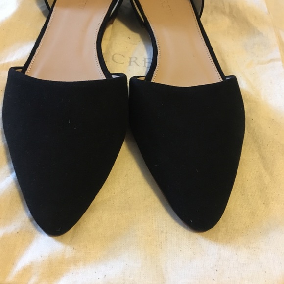 NWOB Jcrew $158 D’orsay suede flats black 8 - Picture 4 of 6